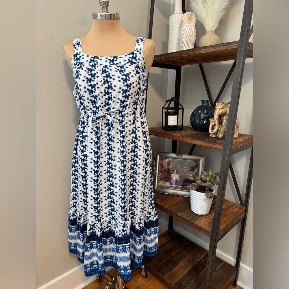 BeachLunchLounge Blue White Beach Vacation Dress Women’s SIZE Small